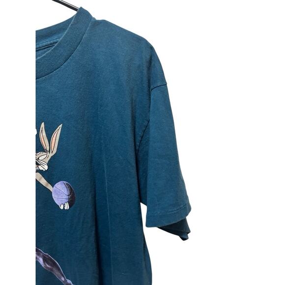Vintage Nike Space Jam Michael "Hare Jordan" T-Shirt 1991 USA Blue Men's XL VTG - Picture 11 of 15